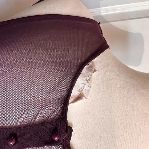 Altar'd State Women's Burgundy Shift Crotchet Dress, Size Small - Picture 7 of 8